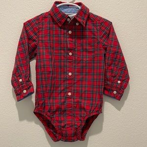 Carter’s Red Plaid Button up Onesie